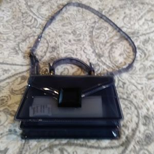 NEW blue grey JELLY purse